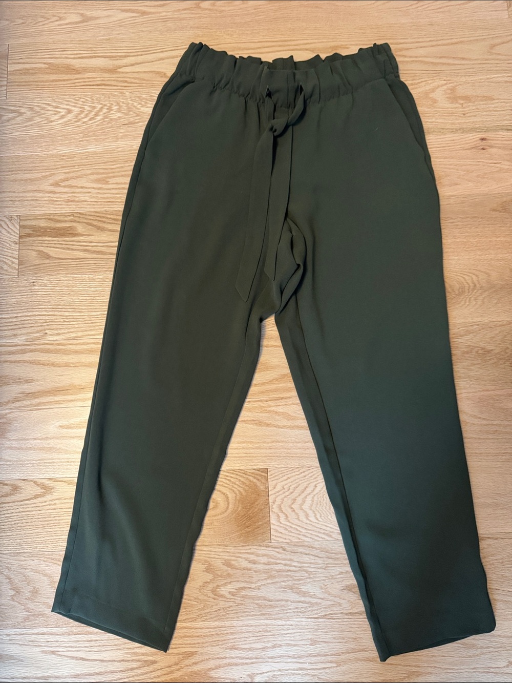 LOFT Olive Green Drawstring Waist Trousers